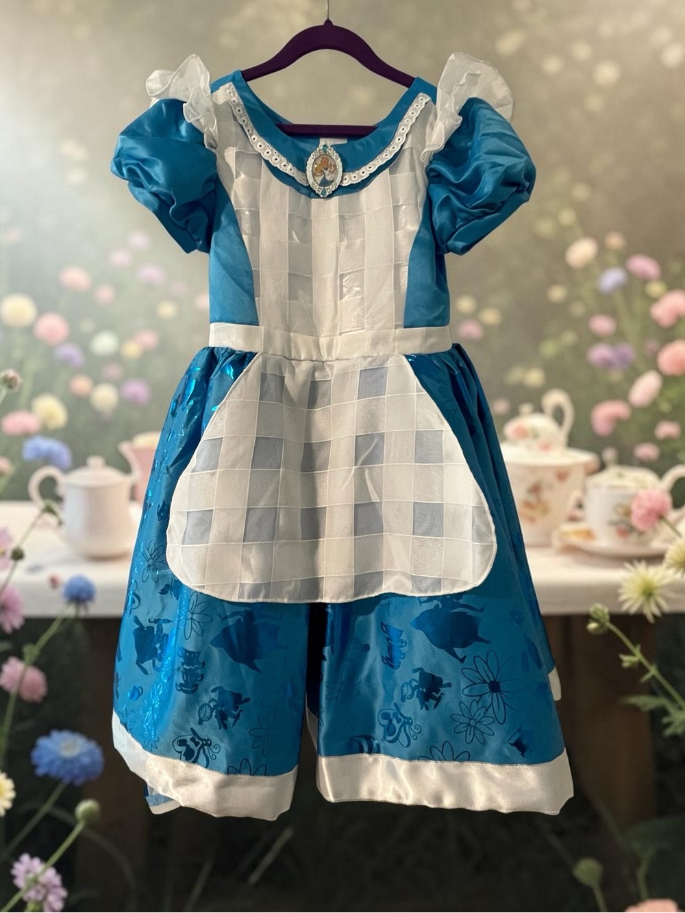 Disney Store Alice in Wonderland Costume Blue Dress with Apron & headband 9/10